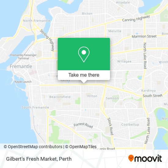 Gilbert's Fresh Market map