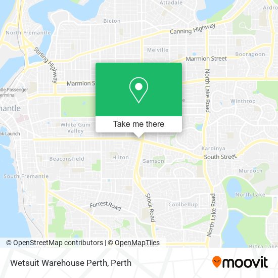 Wetsuit Warehouse Perth map