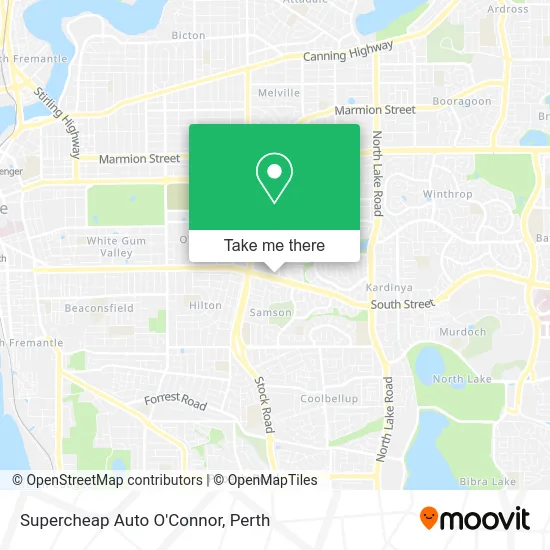 Mapa Supercheap Auto O'Connor