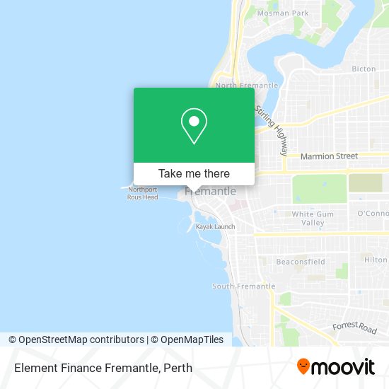 Mapa Element Finance Fremantle