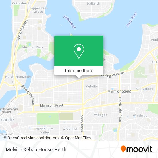 Mapa Melville Kebab House