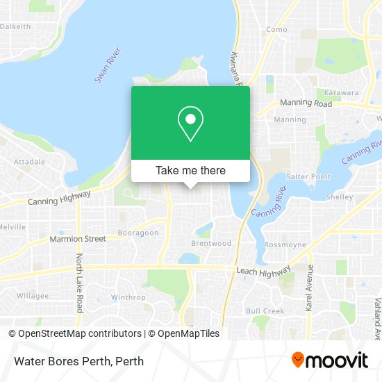 Mapa Water Bores Perth