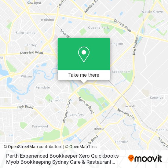 Perth Experienced Bookkeeper Xero Quickbooks Myob Bookkeeping Sydney Cafe & Restaurant Bookkeeper map