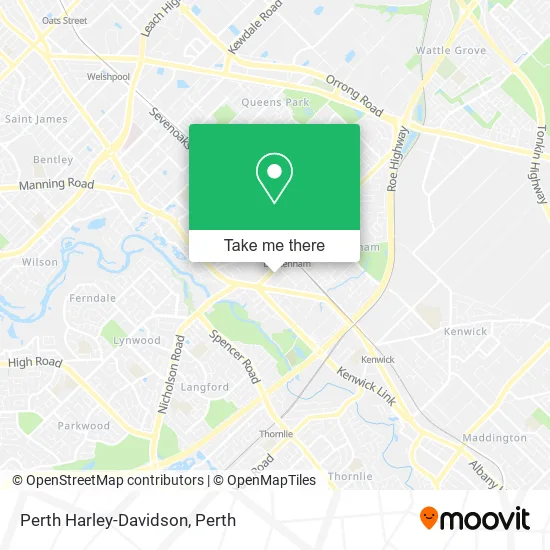 Perth Harley-Davidson map