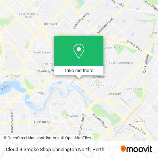 Mapa Cloud 9 Smoke Shop Cannington North