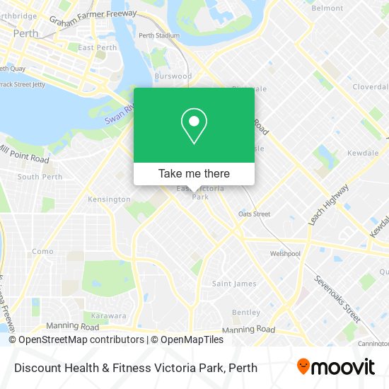 Mapa Discount Health & Fitness Victoria Park