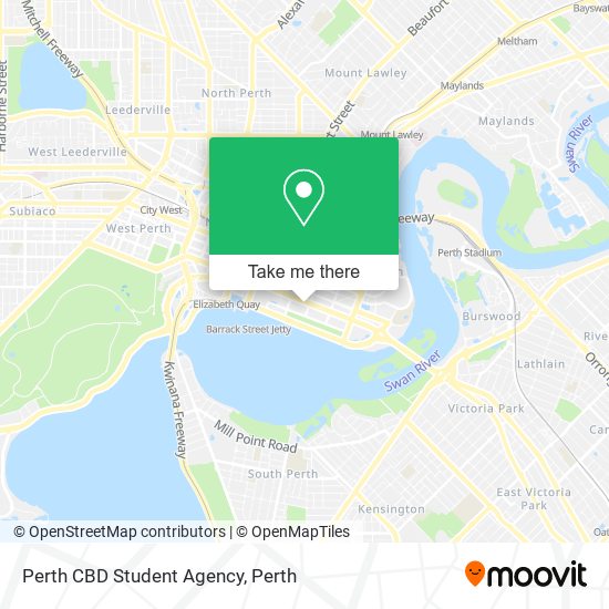 Mapa Perth CBD Student Agency