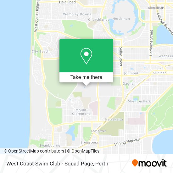 West Coast Swim Club - Squad Page map