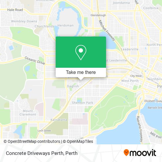 Concrete Driveways Perth map