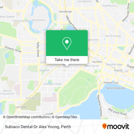 Mapa Subiaco Dental-Dr Alex Yoong