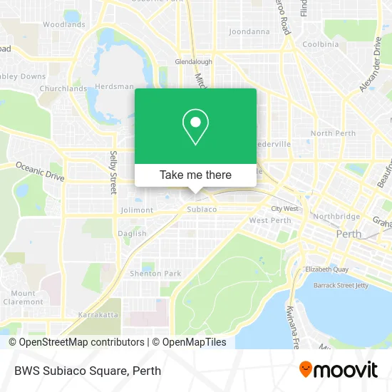 Mapa BWS Subiaco Square