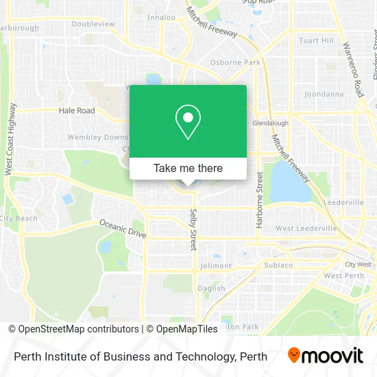 Mapa Perth Institute of Business and Technology