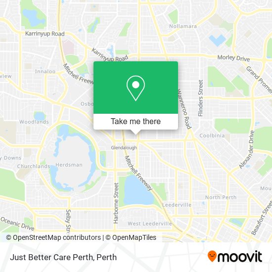 Just Better Care Perth map