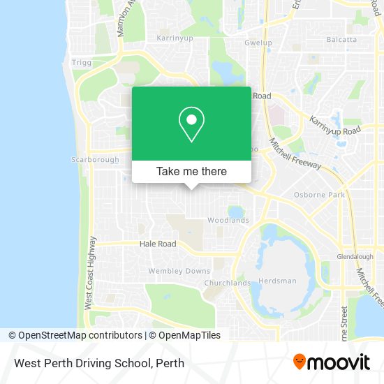 West Perth Driving School map