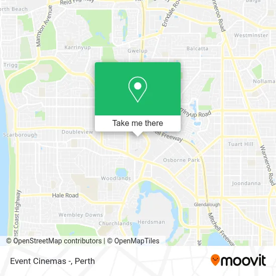 Mapa Event Cinemas -