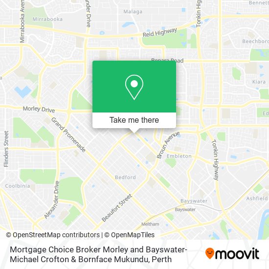 Mortgage Choice Broker Morley and Bayswater-Michael Crofton & Bornface Mukundu map