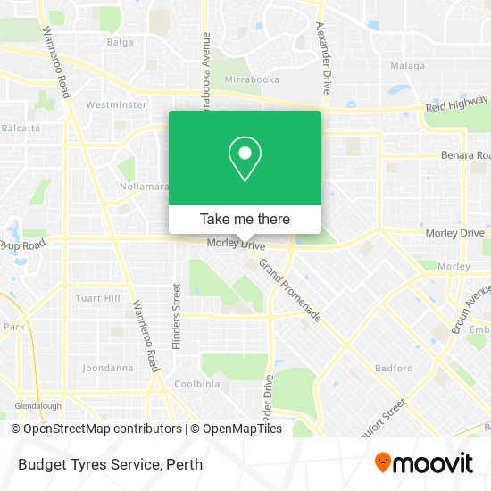 Budget Tyres Service map