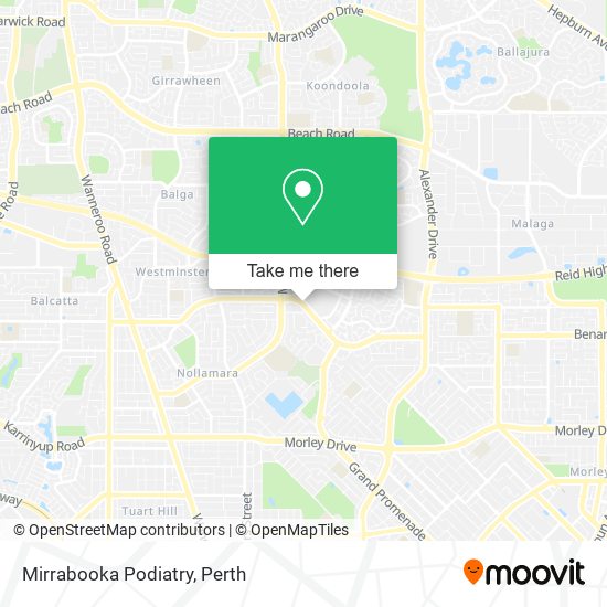 Mirrabooka Podiatry map