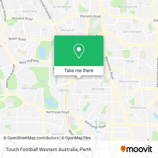 Touch Football Western Australia map