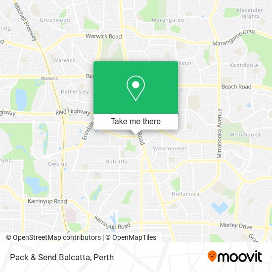 Mapa Pack & Send Balcatta