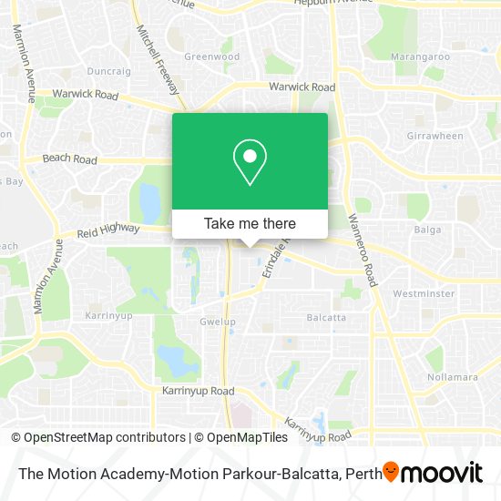Mapa The Motion Academy-Motion Parkour-Balcatta