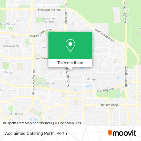 Mapa Acclaimed Catering Perth