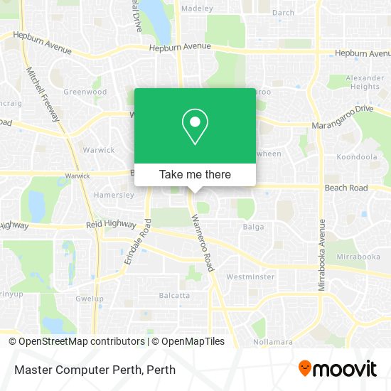 Mapa Master Computer Perth