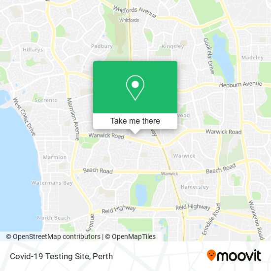 Covid-19 Testing Site map