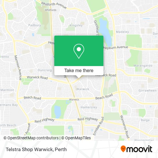 Telstra Shop Warwick map