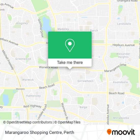 Mapa Marangaroo Shopping Centre