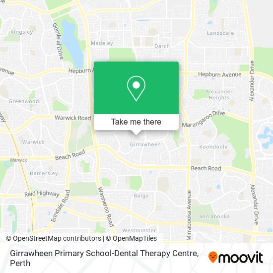 Mapa Girrawheen Primary School-Dental Therapy Centre