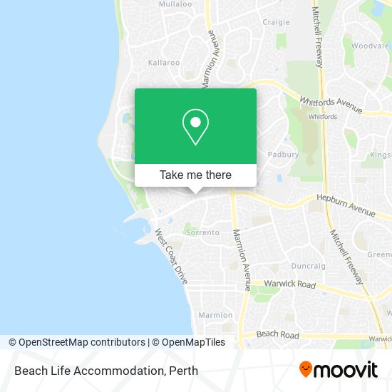 Beach Life Accommodation map