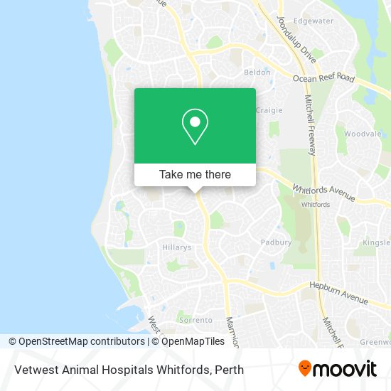 Mapa Vetwest Animal Hospitals Whitfords