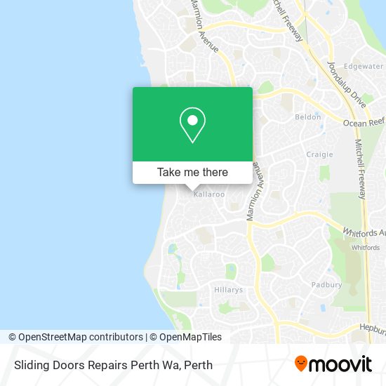 Mapa Sliding Doors Repairs Perth Wa