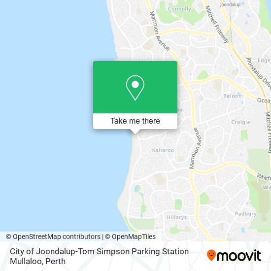 City of Joondalup-Tom Simpson Parking Station Mullaloo map