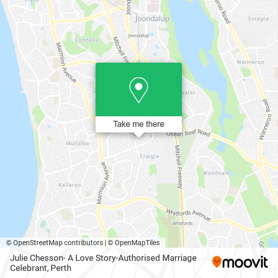 Julie Chesson- A Love Story-Authorised Marriage Celebrant map