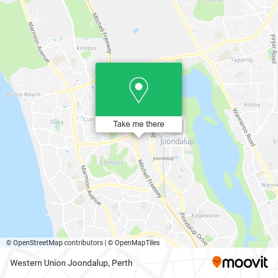 Mapa Western Union Joondalup