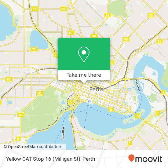 Yellow CAT Stop 16 (Milligan St) map