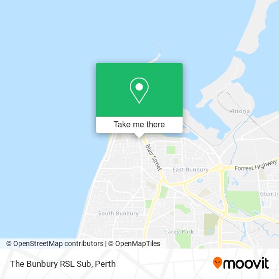 The Bunbury RSL Sub map