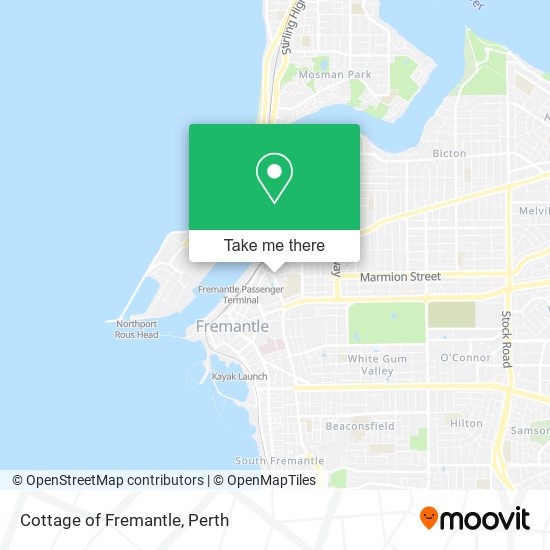 Cottage of Fremantle map