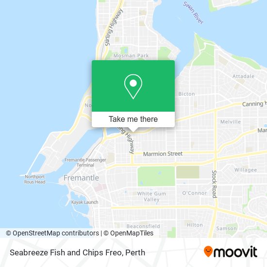 Seabreeze Fish and Chips Freo map