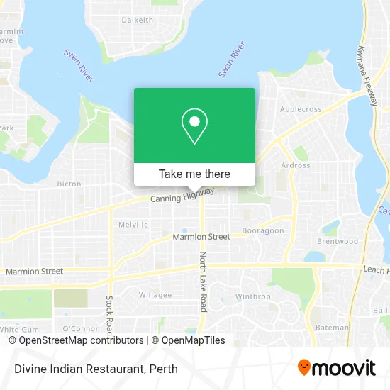 Mapa Divine Indian Restaurant