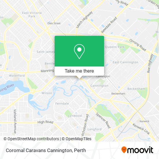 Mapa Coromal Caravans Cannington