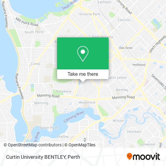 Curtin University BENTLEY map