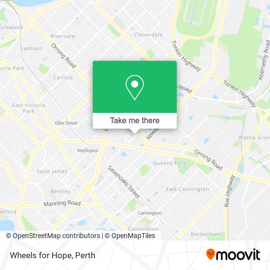 Wheels for Hope map