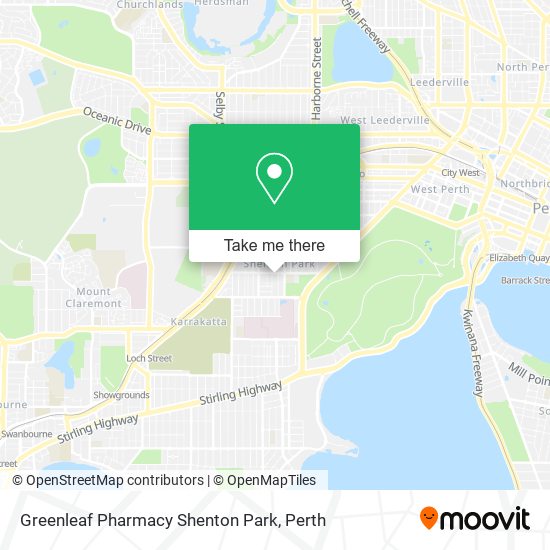 Mapa Greenleaf Pharmacy Shenton Park