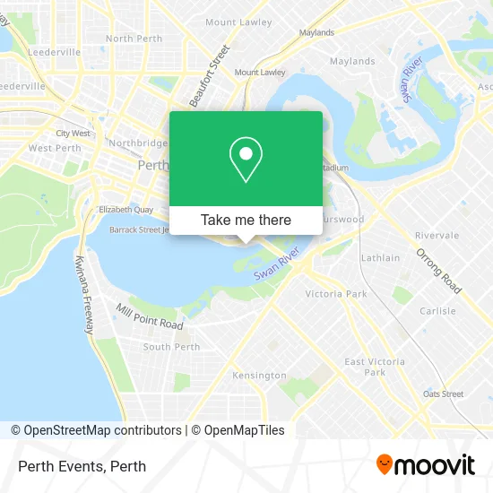 Mapa Perth Events
