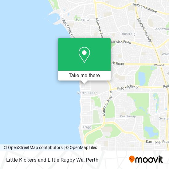 Little Kickers and Little Rugby Wa map