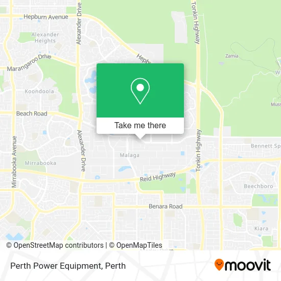 Mapa Perth Power Equipment