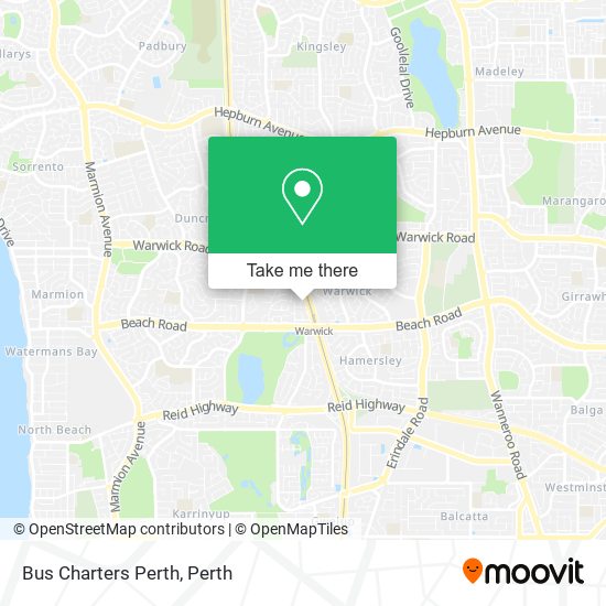 Bus Charters Perth map